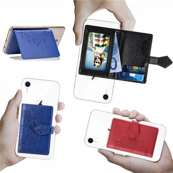 

cgjxsuniversal mandala flip back wallet cash credit card slot 3m sticker leather stick on case for iphone samsung s10 s9 huawei xiaomi nokia