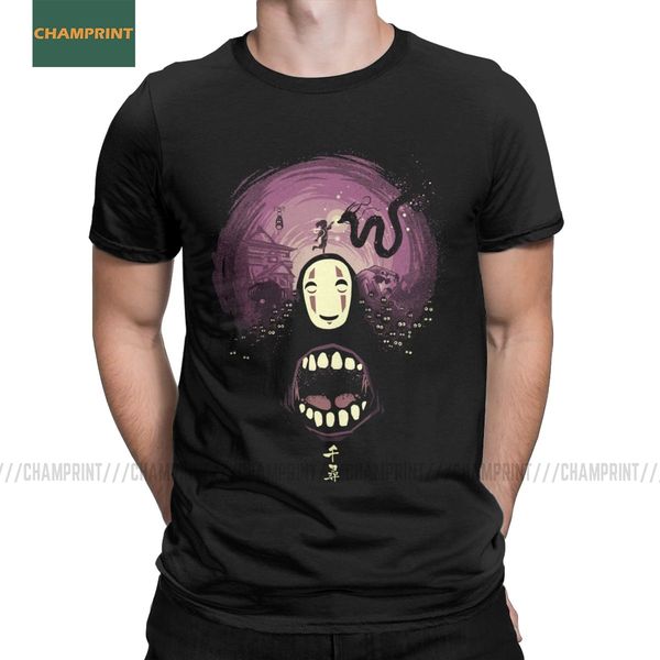 

spirit nightmare no face spirited away t shirts men cotton t-shirt ghibli chihiro haku anime manga tee shirt short sleeve
