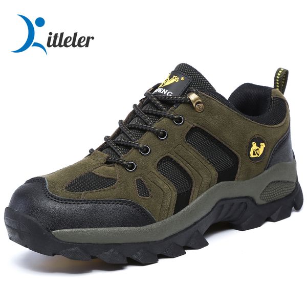 

outdoor hiking shoes men leather non-slip breathable sneakers trekking mountain desert climbing shoes big size36-48