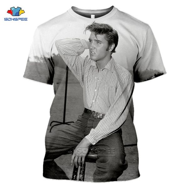 

popular singer elvis presley king of rock summer short-sleeve homme gym 3d print shirts oversized horror hentai men clothing