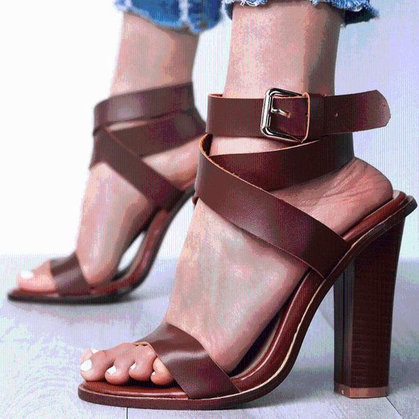 

sarairis 2020 brand party женщина сандалии sexy блок высокие каблуки большой размер 32-48 женская летняя обувь, Black