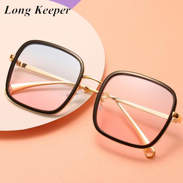 

longkeeper vintage square sunglasses woman 2020 fashion oversized sunglasses retro female gradient shades lentes de sol mujer, White;black