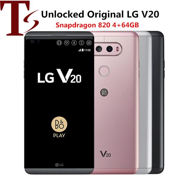 Kilidi açılmış LG V20 Cep Telefonları 4GB RAM 64GB ROM Android 5.7''inch Snapdragon 820 16MP 8MP Kamera 4G LTE Cep Telefonu 1pc