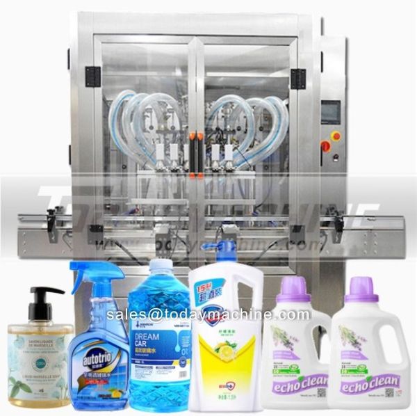

automatic 6 heads liquid detergent filling machine capping labeling filling line for 50ml to 5000ml plastic bottle