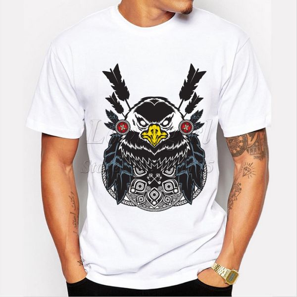 

new arrivals 2019 men's fashion injured owl printed t-shirt harajuku funny tee shirts hipster o-neck cool