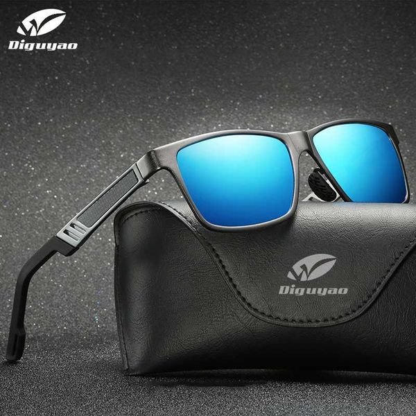 

diguyao men polarized sunglasses aluminum magnesium sun glasses driving glasses rectangle shades for men oculos masculino male, White;black