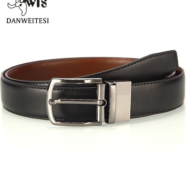 

dwts] мода роскошный кожаный пояс мужчин марка пояса мужской кожаный pin пряжка для мужской стиль с возможностью вращения ceinture homme04, Black;brown