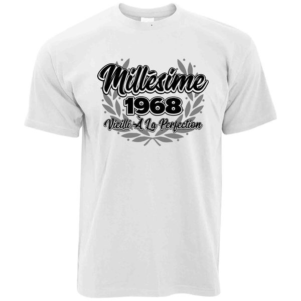 

2019 new fashion summer new design cotton male tee shirt designing joyeux anniversaire mens t-shirt 1968 aged a the perfection