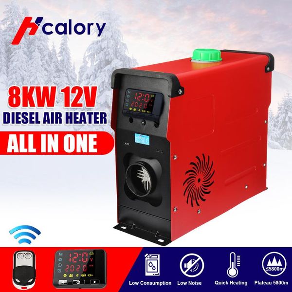 

all in one 8000w air diesels parking heater 8kw 12v car heater for trucks motor-homes boats bus +lcd key switch +remote control