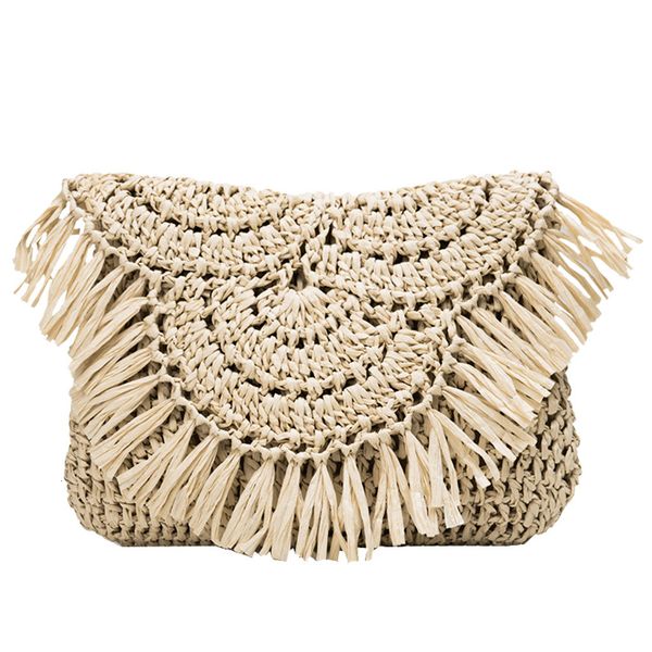 

aelicy handbag women's bag woven rattan bag straw casual wild vacation simple weave crossbody bag female t14