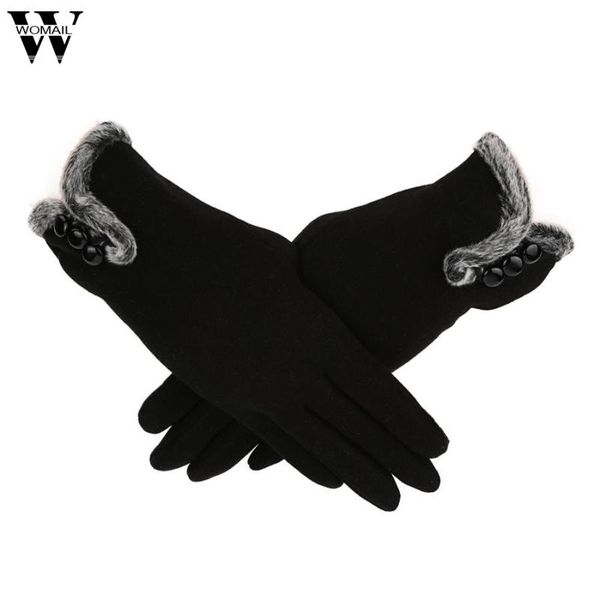 

five fingers gloves 2021 winter women cashmere keep warm driving full finger touch glove autumn black gray wine red coffee sep21, Blue;gray