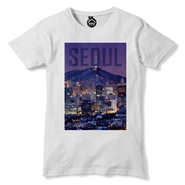 

new fashion brand cartoon hip hop shirt seoul tshirt south korea t shirt asia cityscape skyscrapers dongdaemunhomme suit