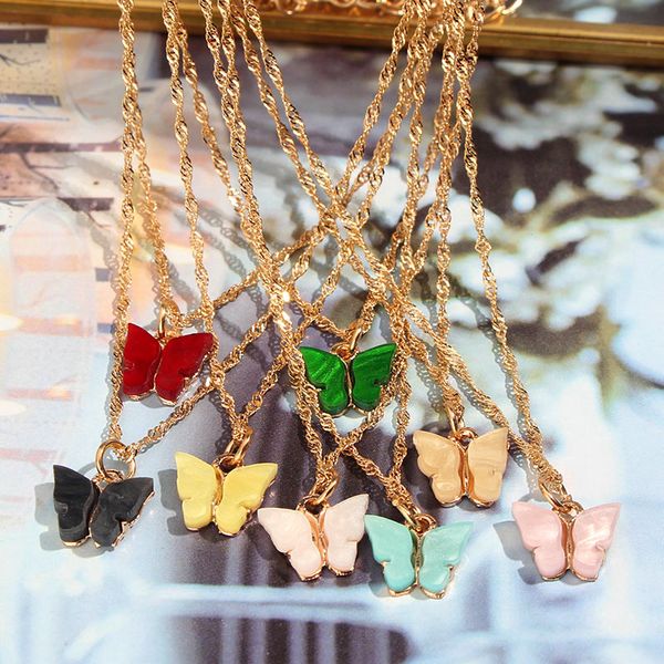 

fashion butterfly pendant necklace for women simple gold color twist chain necklace new design jewelry party friendship gift, Silver