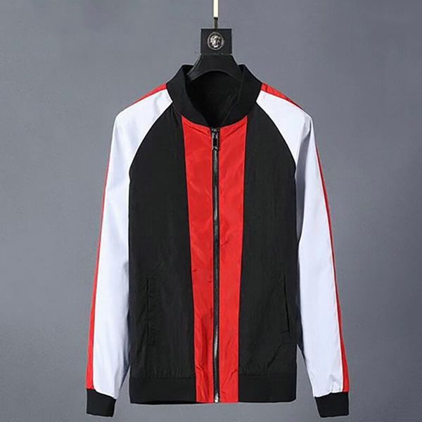 

2020 new arrival men's jackets fashion autumn mens panelled striped jacaket mens casual windbreaker 2 styles size m-2xl, Black;brown