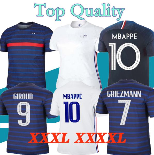 2021 Francia jerseys home away ZIDANE 20 21 Francês GRIEZMANN camisa de futebol POGBA Camisas de futebol PAVARD KANTE MBAPPE maillot de foot