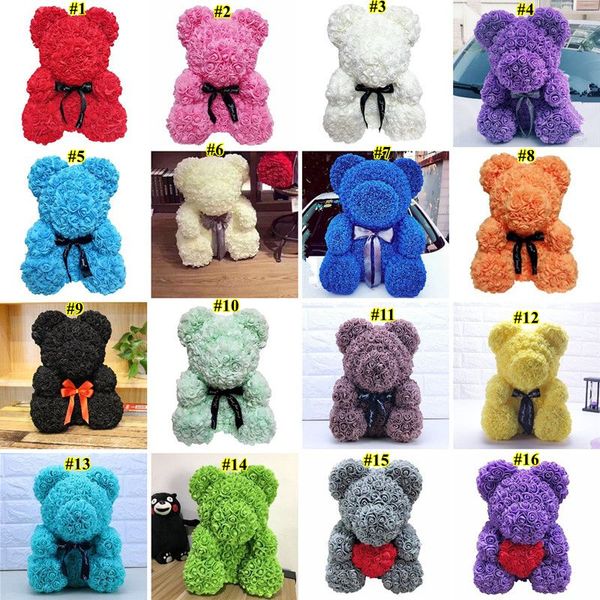 

teddy wedding flower 25cm bear valentine's rose flower favor artificial box party christmas rose gift day decoration dhf1505 with tmxbp