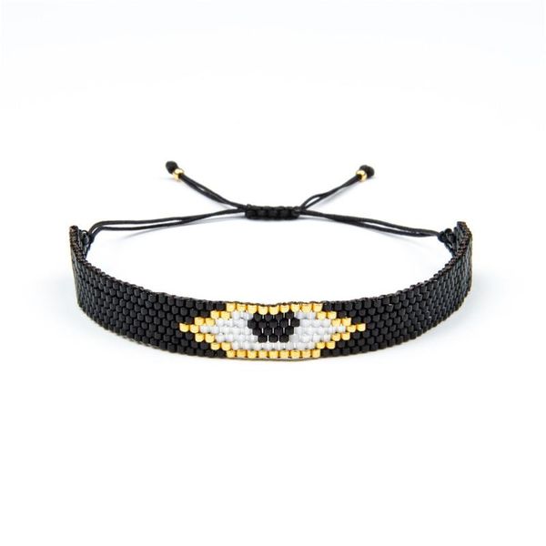 

bluestar miyuki bead turkish evil eye bangle for jewelry gift handmade lady woven miyuki bead bracelets pulsera mujer, Black