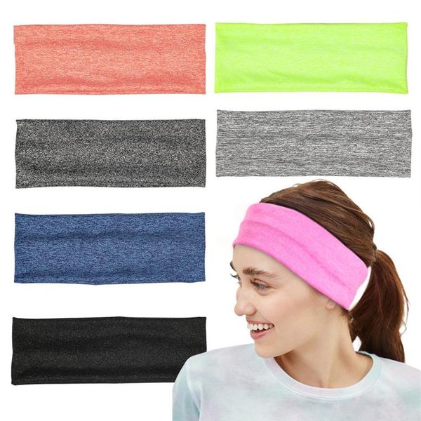 

7 color pure color sport hairband girls yoga headscarf bandannas running headband leisure and holiday hair accessories, Silver