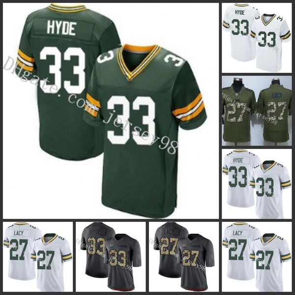 

green bay packers white 33 micah hyde red 27 eddie lacy schum red nfl blue men women youthjersey, Black;red
