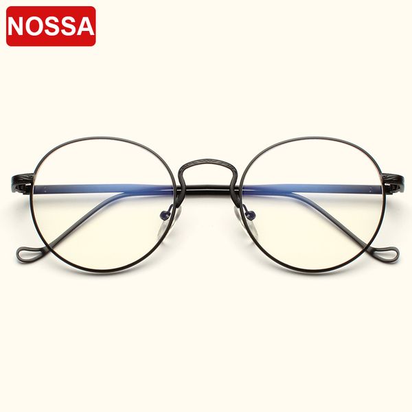 

nossa vintage round frame optical glasses male female classic prescription eyeglasses frames women men casual eyewear frames, Black