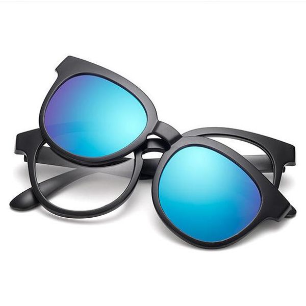 

glasses frame polarized clip on sunglasses women men uv400 myopia clip on eyewear driving night vision lens, White;black