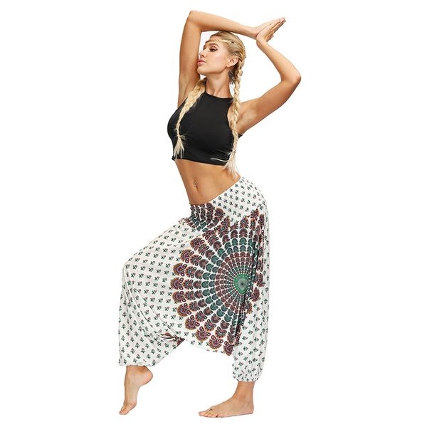 

fashion sports trousers long harem pants yoga sweatpants casual loose plus size bloomers loose pants elastic waist yoga bohomia, White;red