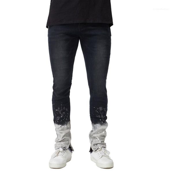 

mens designer washed spring new jeans fashion male pencil pants male trousers, Blue