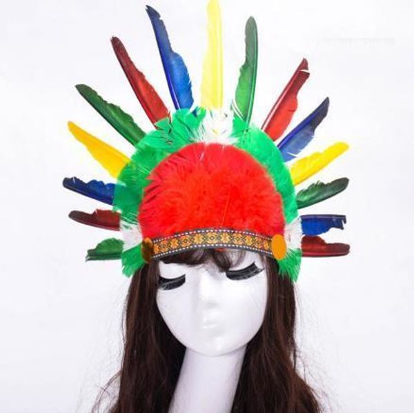 

halloween accessories fashion funny high cosplay hat prom savage multicolour feathers headdress annual meeting cosplay, Silver