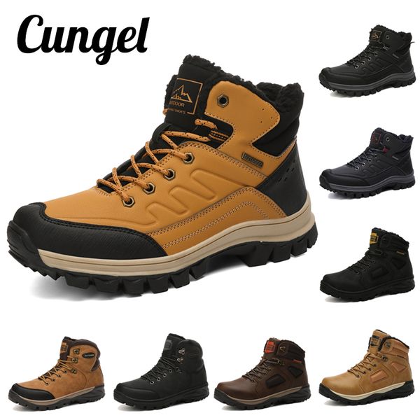 

winter hiking boots men keep warm plush shoes winter snow boots non-slip trekking shoes for men mountain climbing big size 39-46