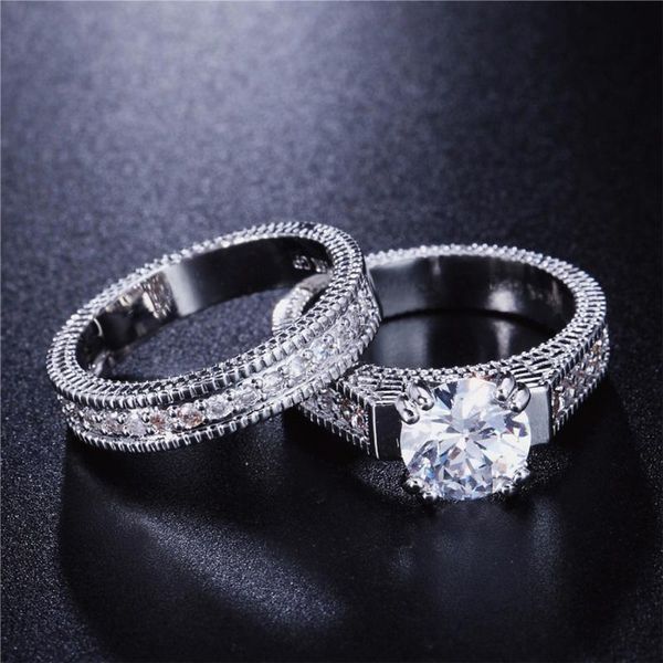 

shdede wedding engagement rings set for women anniversary fashion jewelry finger accessories chirstmas gift -lyr606, Golden;silver