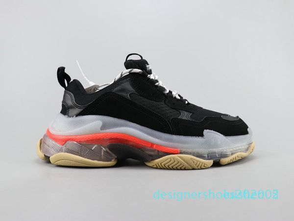 

luxury crystal bottom casual shoes triple s track 2.0 designer old dad sneaker combination nitrogen outsole mens tripler sneakers d05, Black