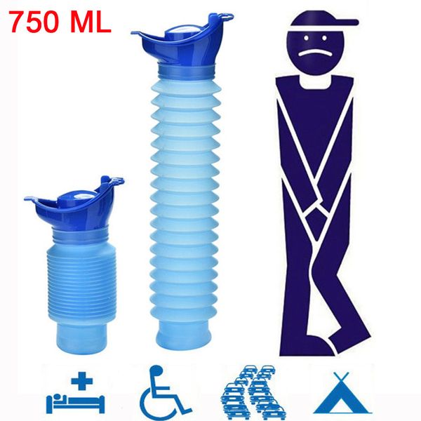 

750ml portable outdoor urinal camping travel car urination pee toilet urine help bag emergency telescopic bucket baby urine bottle