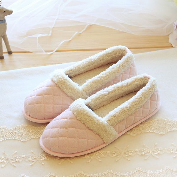

winter home slippers women house shoes female for indoor bedroom house warm cotton shoes cute flats, Black
