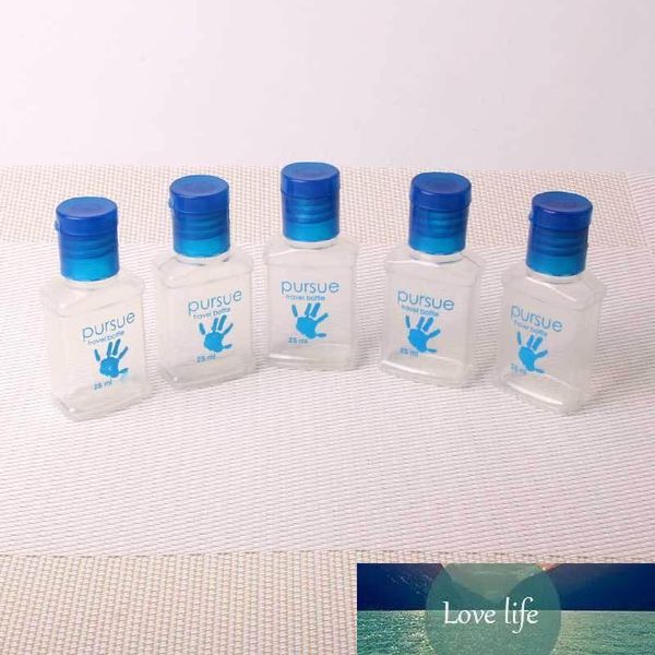 25 ml boş plastik şişe ile flip kap mini şeffaf doldurulabilir şişe makyaj sıvısı tek kullanımlık el dezenfektanı jel için