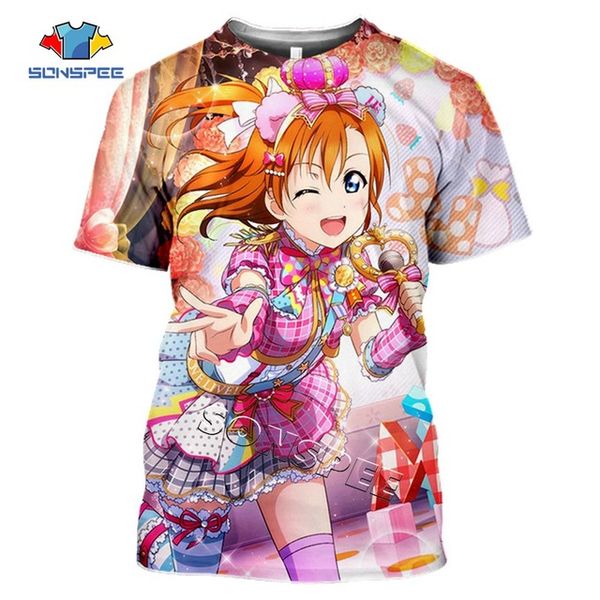 

3d cute girl summer men love live school idol anime 3d print shirts funny harajuku hippie men clothing