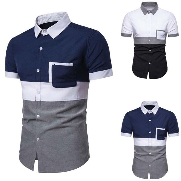 

men's casual shirts men shirt fashion summer dress mens short sleeve, White;black