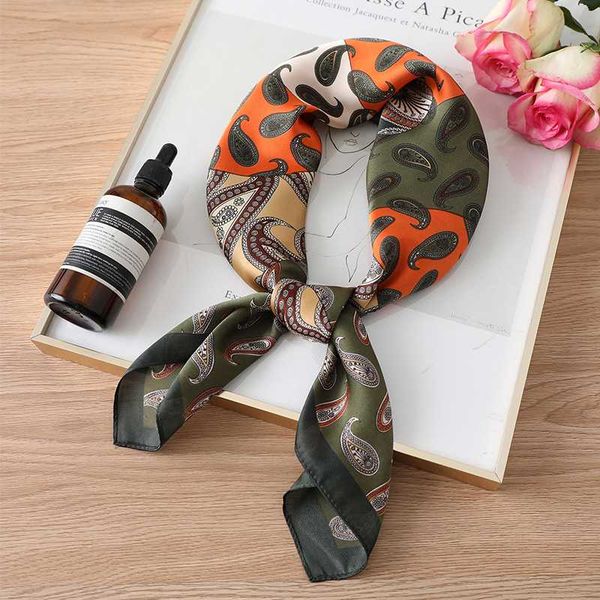

silk square scarf print fashion designer bandana shawl lady hair neck scarf female headkerchief accessories summer, Blue;gray