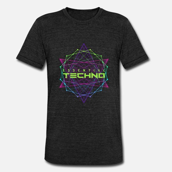 

essential techno pentagram technology music dance t shirt men print 100% cotton crew neck standard fitness breathable summer style shirt