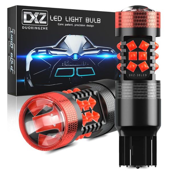 

dxz 2pcs canbus t20 7440 led w21/5w w21w bulbs 30-smd 1200lm 12v lens car led turn signal reverse brake light bulb hd no error