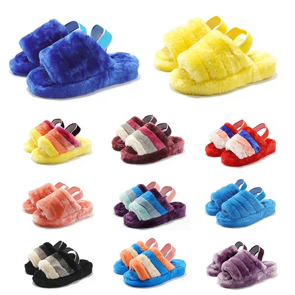 

new arrivals winter slippers furry cotton slide warm fur sandals for woman grey black red womens trainers size 36-44 platform shoes