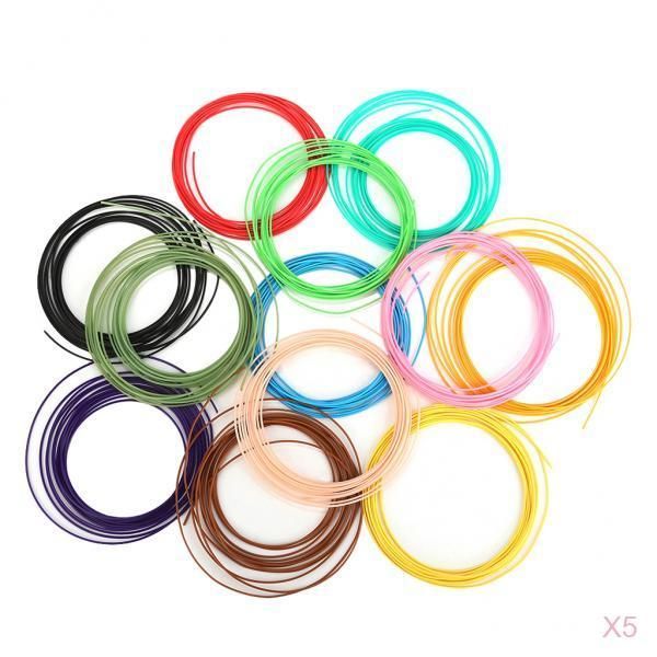 

60pcs 3d принтер волокно pla 1.75mm для принтеров для печати ручки 12 цветов ой