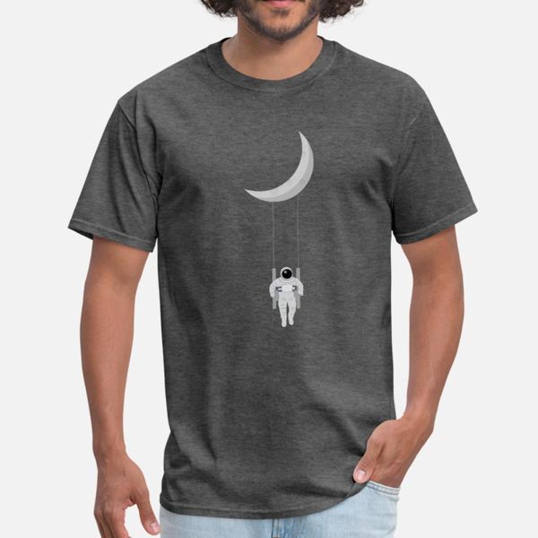 

astronaut swinging on moon space science nerd gift t shirt men interesting tee shirt size s-3xl fit interesting authentic spring shirt