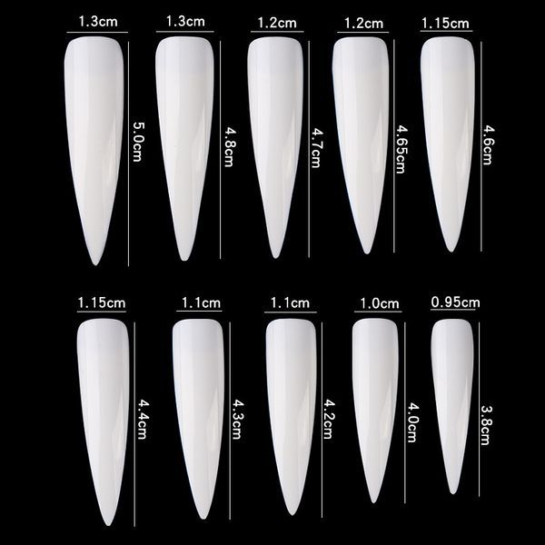 

false nails 10-500pc nails, extreme stiletto clear tips, do it at home kit, pamper nail, Red;gold