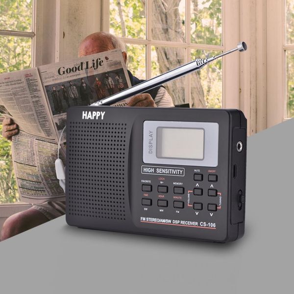 

cgjxsvife portable radio support fm /am /sw /lw /tv sound full band alarm clock radio mini radio 2 type optional