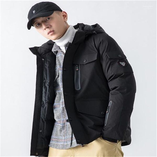 

jackets fashion zipper panelled mens hooded cotton jackets casual males clothing mulit pockets mens designer cotton padded, Black;brown