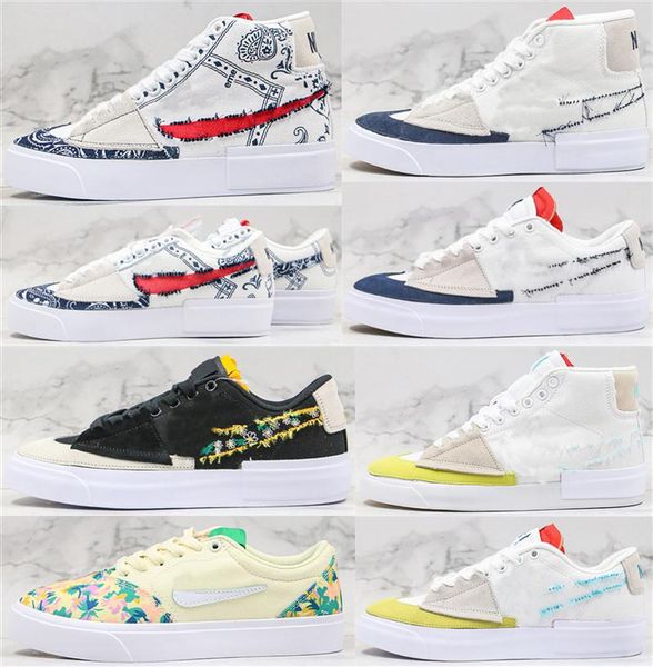 

sb dunk sb mid low 77 edge 1977 casual shoes blue sky white clouds skateboard shoes sport sneakers size 36-45, White;red