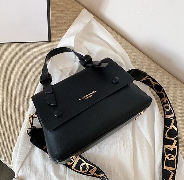 

ins new fashion women crossbody wide shoulder straps shoulder bags plain small handbags