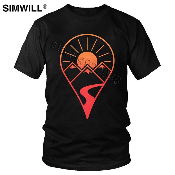 

mens pin drop nature tees personality mountain sunrise t shirt short sleeves pure cotton breathable t-shirt awesome apparel