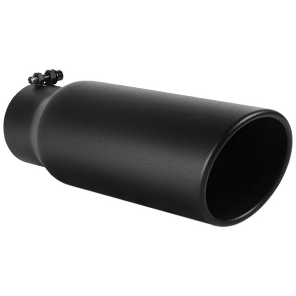 

3 inch black exhaust tip, 3 inch inside diameter exhaust tailpipe tip for truck, x 4 x 12 bolt/clamp on design