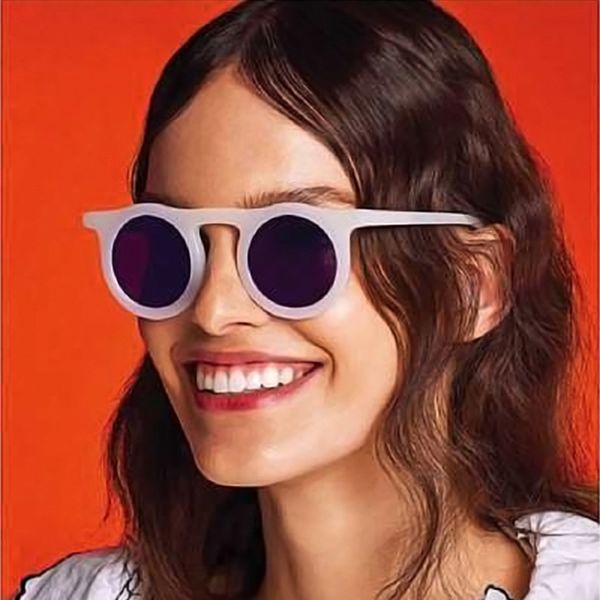 

sunglasses 2021 luxury round style retro frame jelly color personality trend minimalist hip hop glasses uv, White;black